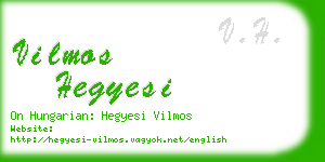 vilmos hegyesi business card